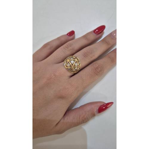 ANELLO Donna ORO Bicolore 18 Karati...