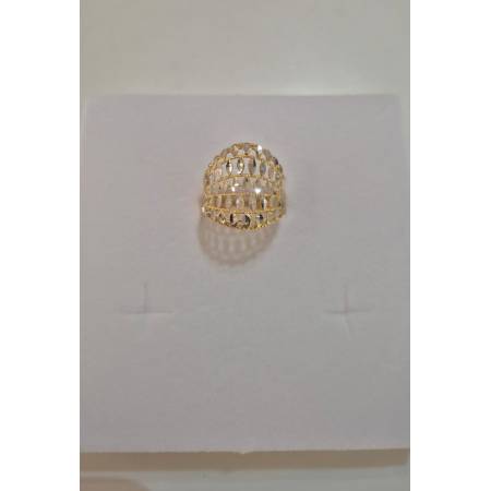 ANELLO Donna ORO Bicolore 18 Karati 750% GIALLO E BIANCO Lavorato E Sfaccettato