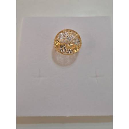 ANELLO Da Donna In ORO Bicolore 18 Karati 750% GIALLO E BIANCO Tondo Sfaccettato
