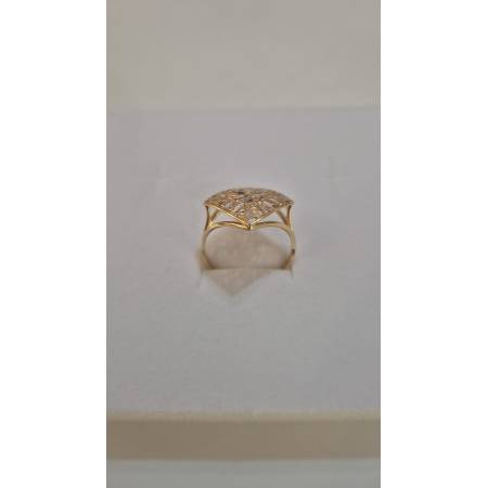 ANELLO Donna In ORO Bicolore 18 Karati 750% GIALLO E BIANCO Squadrato Diamantato
