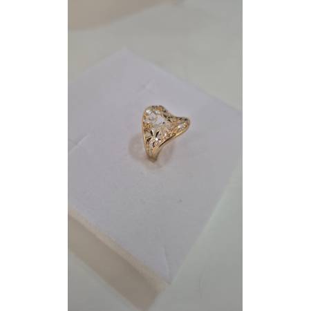 ANELLO Donna ORO Bicolore 18 Karati 750% GIALLO E BIANCO Sfaccettato Diamantato