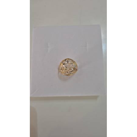 ANELLO Donna ORO Bicolore 18 Karati 750% GIALLO E BIANCO Sfaccettato Diamantato