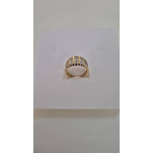 ANELLO Fascia Donna ORO Bicolore 18...