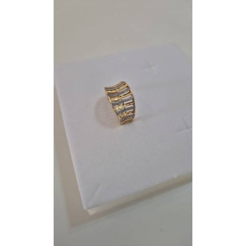 ANELLO Fascia Donna ORO Bicolore 18...