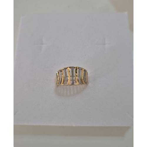 ANELLO Fascia Donna ORO Bicolore 18...