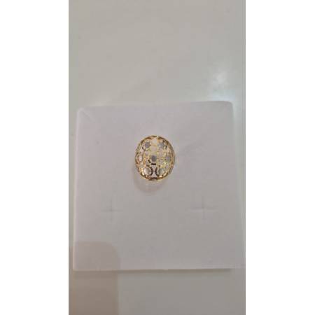 ANELLO Donna ORO Bicolore 18 Karati 750% GIALLO E BIANCO Sfaccettato Diamantato