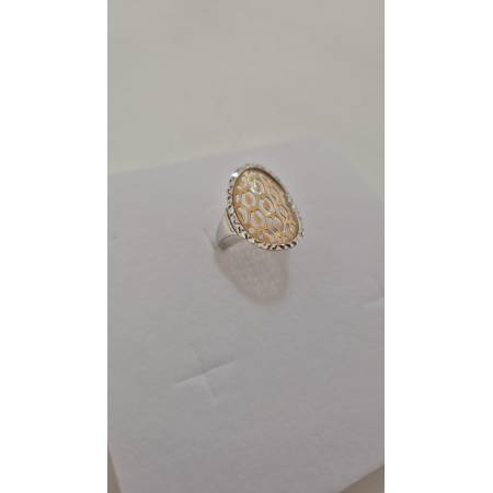 ANELLO Da Donna In ORO Bicolore 18 Karati 750% GIALLO E BIANCO Forato Diamantato