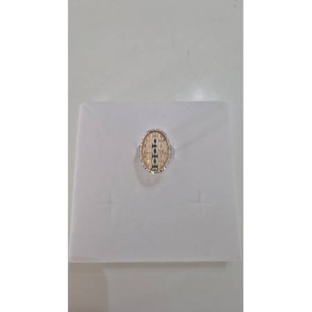 ANELLO Da Donna In ORO Bicolore 18 Karati 750% GIALLO E BIANCO Forato Diamantato