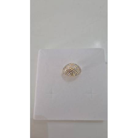 ANELLO Donna In ORO Bicolore 18 Karati 750% GIALLO E BIANCO A Fascia Diamantato