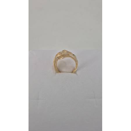 ANELLO Donna In ORO Bicolore 18 Karati 750% GIALLO E BIANCO Satinato Diamantato