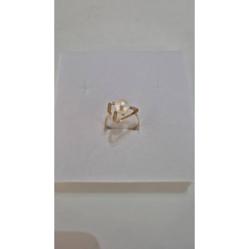 ANELLO Con PERLA Bianca Di Acqua...