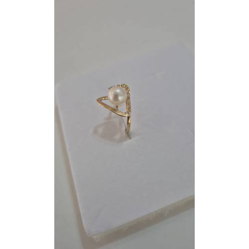 ANELLO Con PERLA Bianca Di Acqua...