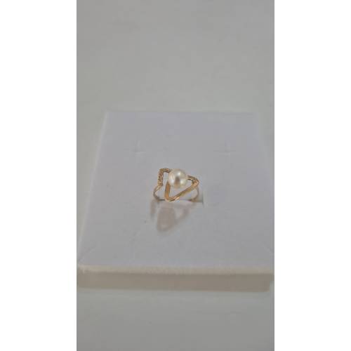 ANELLO Con PERLA Bianca Di Acqua...