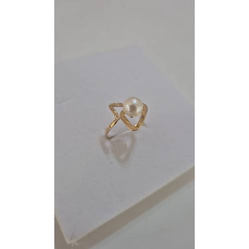 ANELLO Con PERLA Bianca Di Acqua...