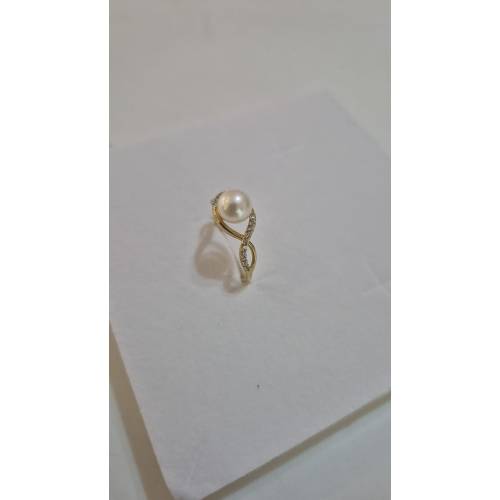 ANELLO Con PERLA Bianca Di Acqua...