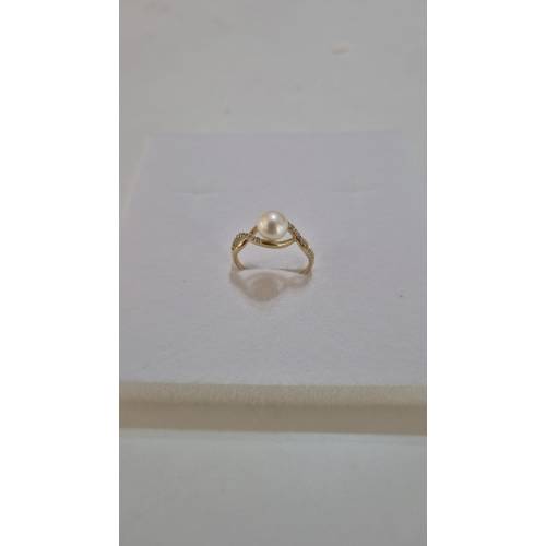 ANELLO Con PERLA Bianca Di Acqua...