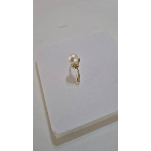 ANELLO Con PERLA Bianca Di Acqua...