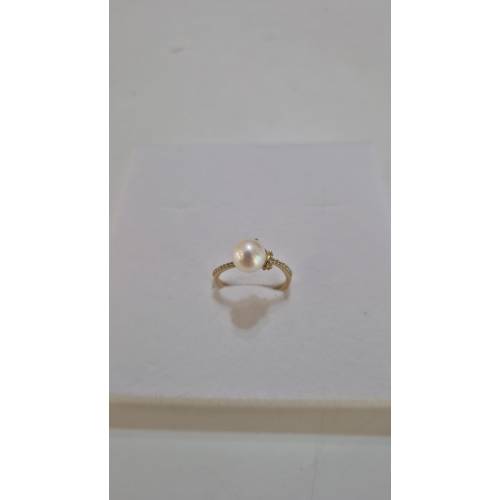 ANELLO Con PERLA Bianca Di Acqua...