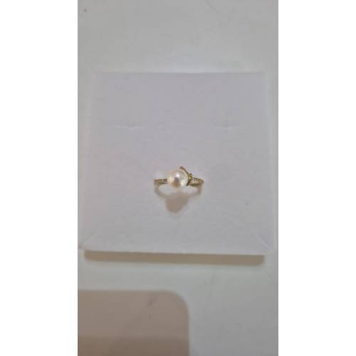 ANELLO Con PERLA Bianca Di Acqua...