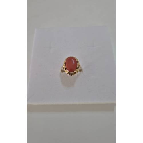 ANELLO Da Donna Con Pietra CORALLO...