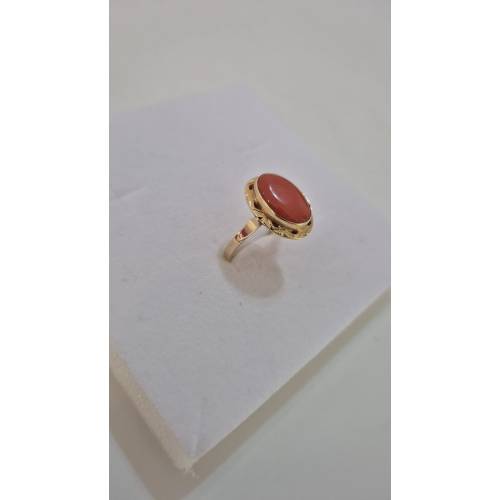 ANELLO Da Donna Con Pietra CORALLO...