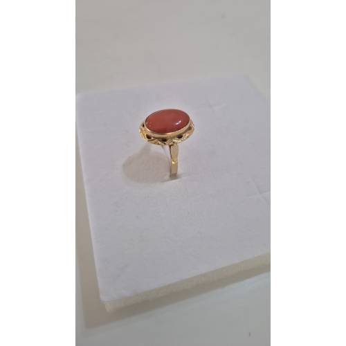 ANELLO Da Donna Con Pietra CORALLO...