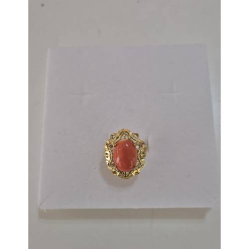 ANELLO Da Donna Con Pietra CORALLO...