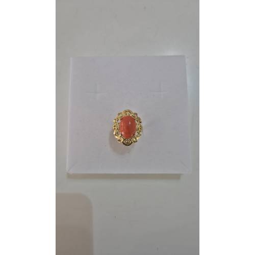 ANELLO Da Donna Con Pietra CORALLO...