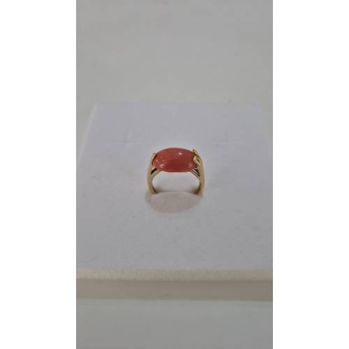ANELLO Da Donna Con Pietra CORALLO...