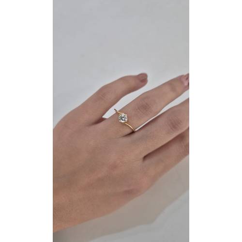 ANELLO SOLITARIO Con Zircone Bianco...