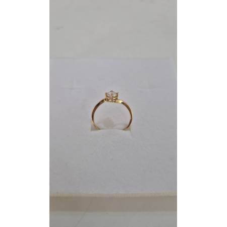 ANELLO SOLITARIO Con Zircone Bianco Tondo Da Donna In ORO GIALLO 18 Karati 750%