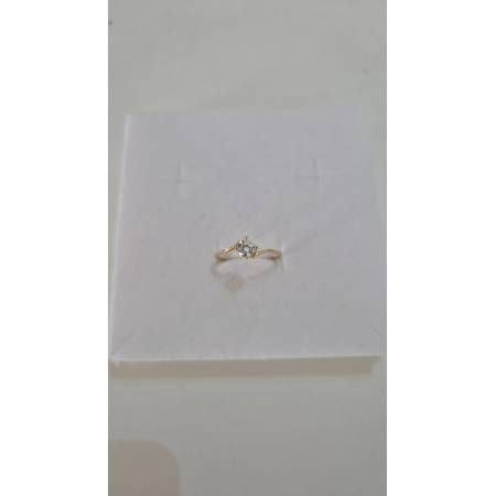 ANELLO SOLITARIO Con Zircone Bianco Tondo Da Donna In ORO GIALLO 18 Karati 750%