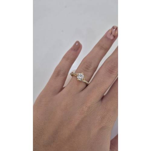 ANELLO SOLITARIO Con Zirconi Bianchi...