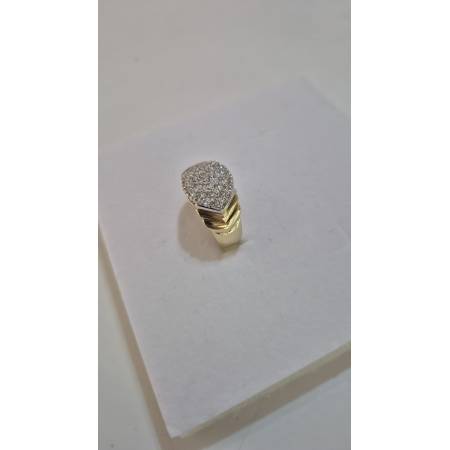 ANELLO A Fascione Con Zirconi Donna ORO GIALLO E BIANCO Bicolore 18 Karati 750%
