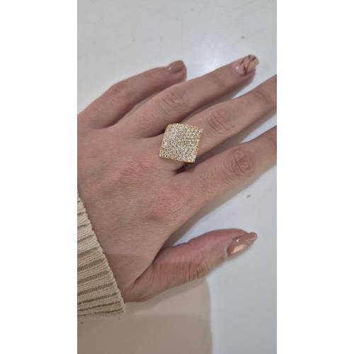 ANELLO Con Zirconi Bianchi Tondi...