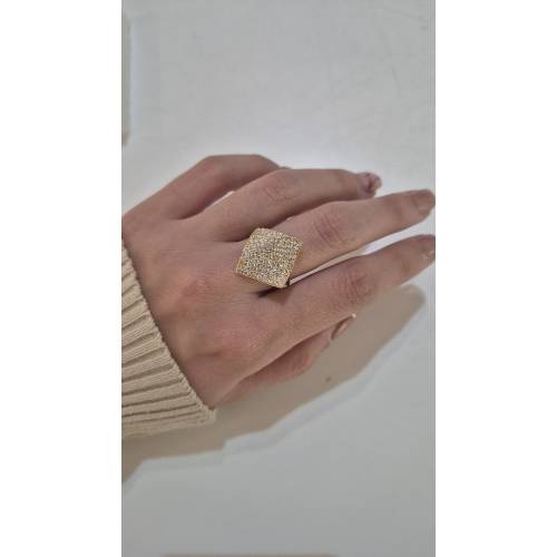 ANELLO Con Zirconi Bianchi Tondi...