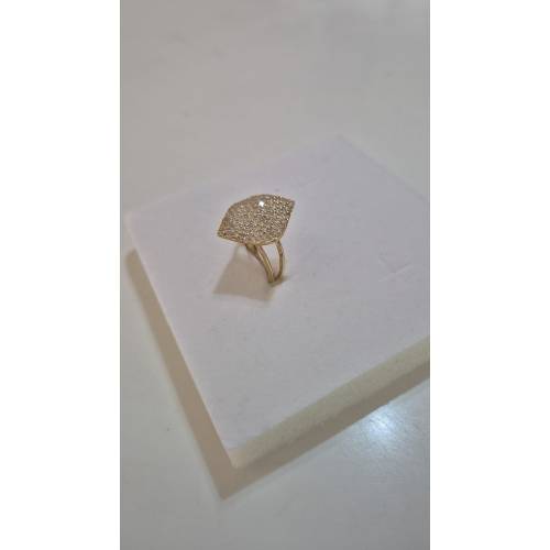 ANELLO Con Zirconi Bianchi Tondi...