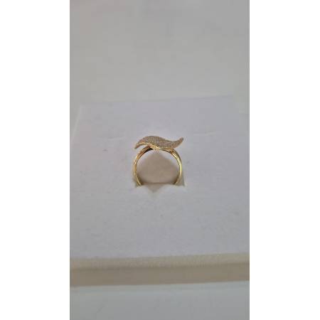 ANELLO Con Zirconi Bianchi Tondi Forma Rombo Da Donna ORO GIALLO 18 Karati 750%