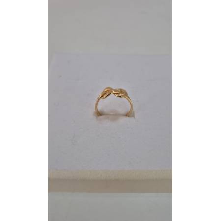 ANELLO Da Donna In ORO GIALLO 18 KARATI 750/1000 Filo Intrecciato Con Infinito