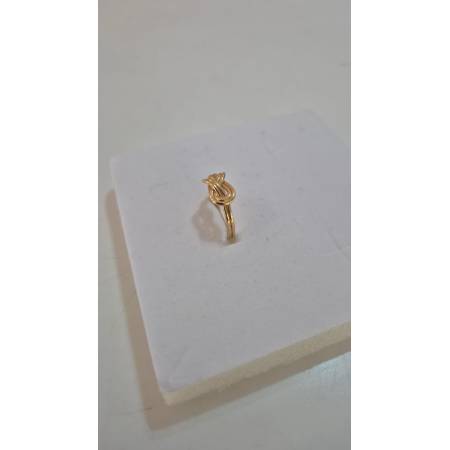 ANELLO Da Donna In ORO GIALLO 18 KARATI 750/1000 Filo Intrecciato Con Infinito