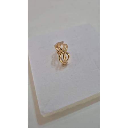 ANELLO A Fascia Da Donna In ORO GIALLO 18 KARATI 750/1000 Con Fili Intrecciati