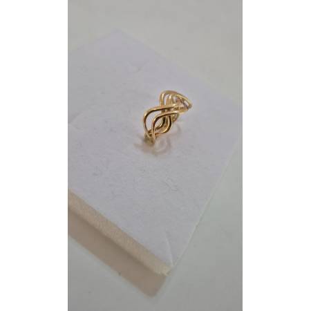 ANELLO A Fascia Da Donna In ORO GIALLO 18 KARATI 750/1000 Con Fili Intrecciati