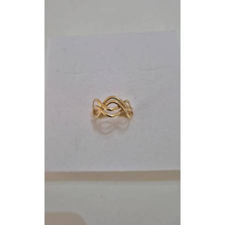 ANELLO A Fascia Da Donna In ORO GIALLO 18 KARATI 750/1000 Con Fili Intrecciati