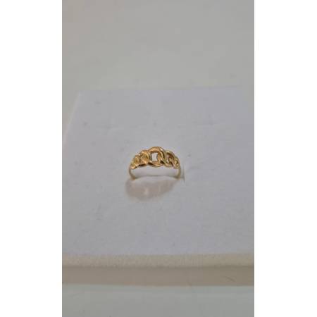 ANELLO Da Donna In ORO GIALLO 18 KARATI 750% A Catena Grumetta Scalare Lucida