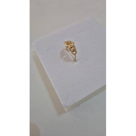 ANELLO Da Donna In ORO GIALLO 18 KARATI 750% A Catena Grumetta Scalare Lucida