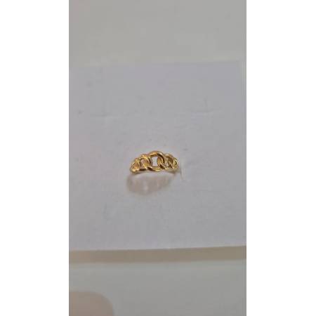 ANELLO Da Donna In ORO GIALLO 18 KARATI 750% A Catena Grumetta Scalare Lucida