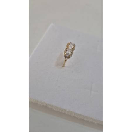 ANELLO Modello TRILOGY Donna In ORO GIALLO 18 Karati 750% Con Zirconi Bianchi