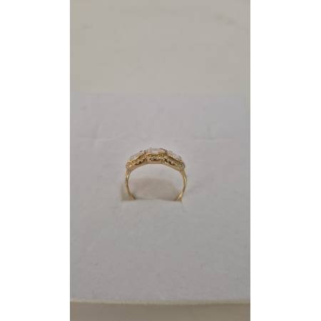 ANELLO Modello TRILOGY Donna In ORO GIALLO 18 Karati 750% Con Zirconi Bianchi