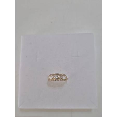 ANELLO Modello TRILOGY Donna In ORO GIALLO 18 Karati 750% Con Zirconi Bianchi