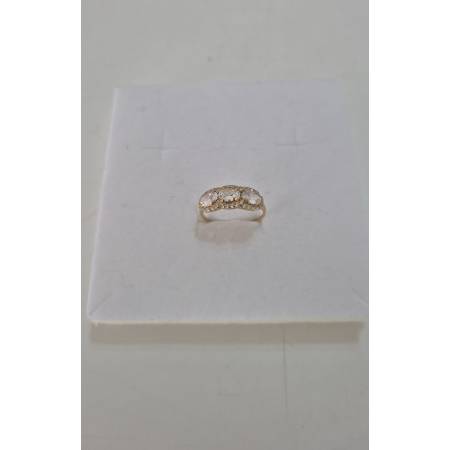 ANELLO Modello TRILOGY Donna In ORO GIALLO 18 Karati 750% Con Zirconi Bianchi